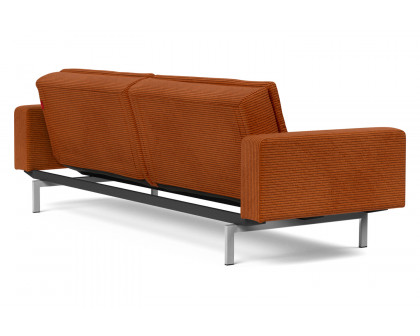 Innovation Living Dublexo Stainless Steel Sofa Bed with Arms - 595 Corduroy Burnt Orange