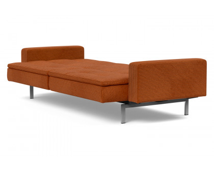 Innovation Living Dublexo Stainless Steel Sofa Bed with Arms - 595 Corduroy Burnt Orange