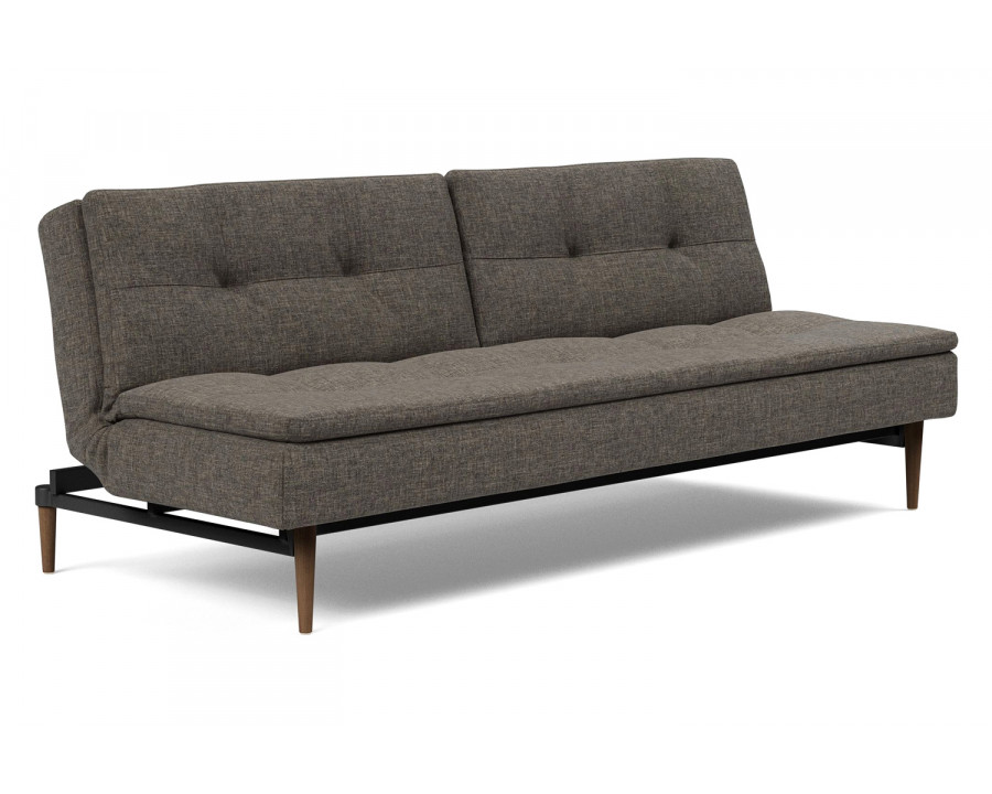 Innovation Living Dublexo Styletto Sofa Bed Dark Wood - 216 Flashtex Dark Gray