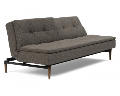 Innovation Living Dublexo Styletto Sofa Bed Dark Wood - 216 Flashtex Dark Gray