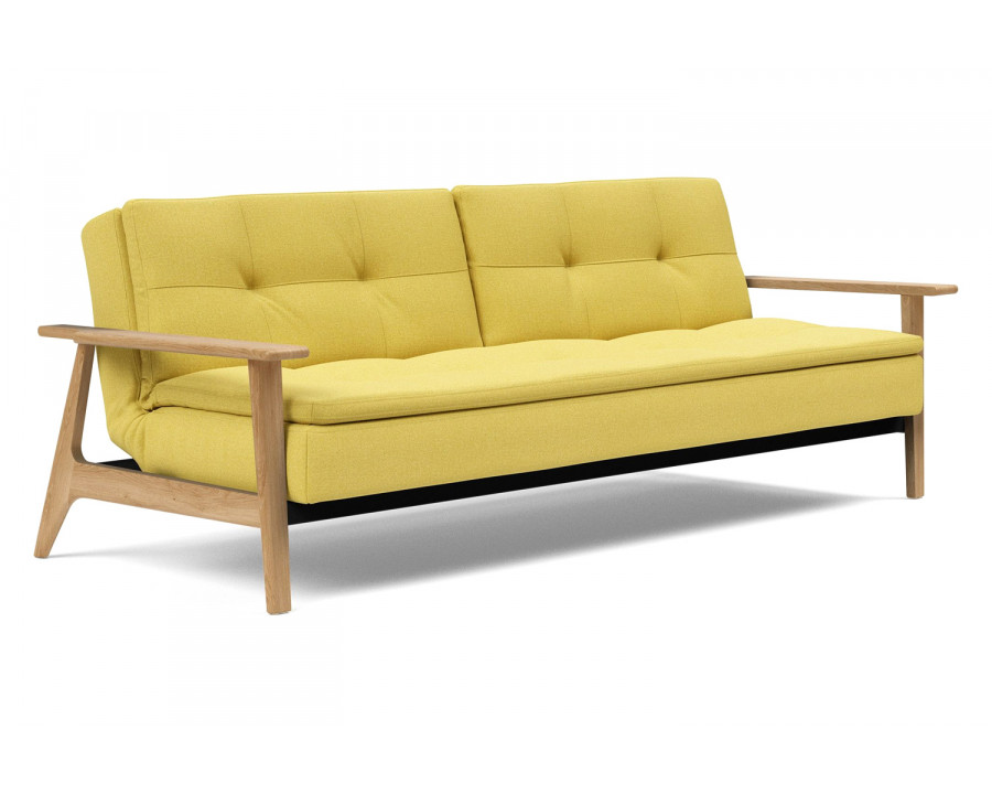 Innovation Living Dublexo Frej Sofa Bed Oak - 554 Soft Mustard Flower