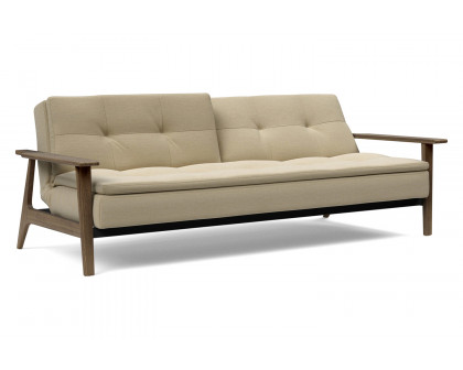 Innovation Living Dublexo Frej Sofa Bed Smoked Oak - 571 Vivus Dusty Sand