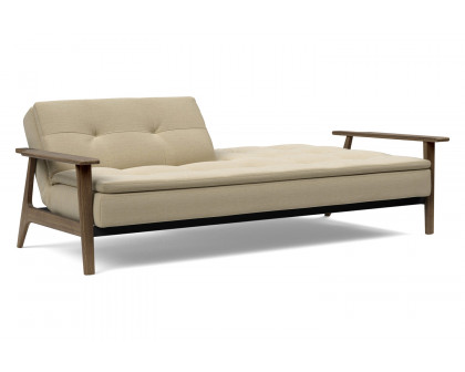 Innovation Living Dublexo Frej Sofa Bed Smoked Oak - 571 Vivus Dusty Sand