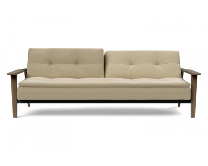 Innovation Living Dublexo Frej Sofa Bed Smoked Oak - 571 Vivus Dusty Sand