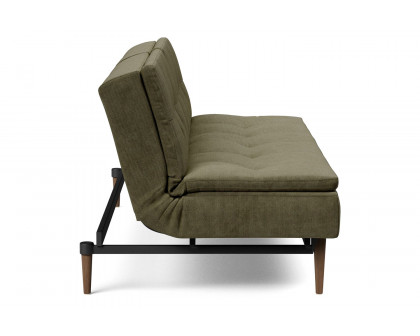 Innovation Living Dublexo Styletto Sofa Bed Dark Wood - 316 Cordufine Pine Green