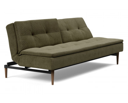 Innovation Living Dublexo Styletto Sofa Bed Dark Wood - 316 Cordufine Pine Green