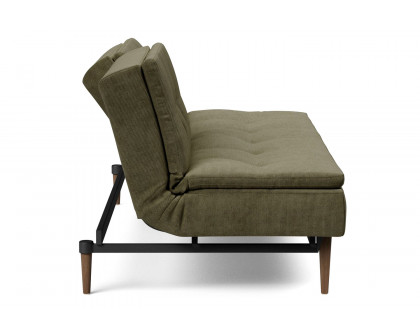 Innovation Living Dublexo Styletto Sofa Bed Dark Wood - 316 Cordufine Pine Green