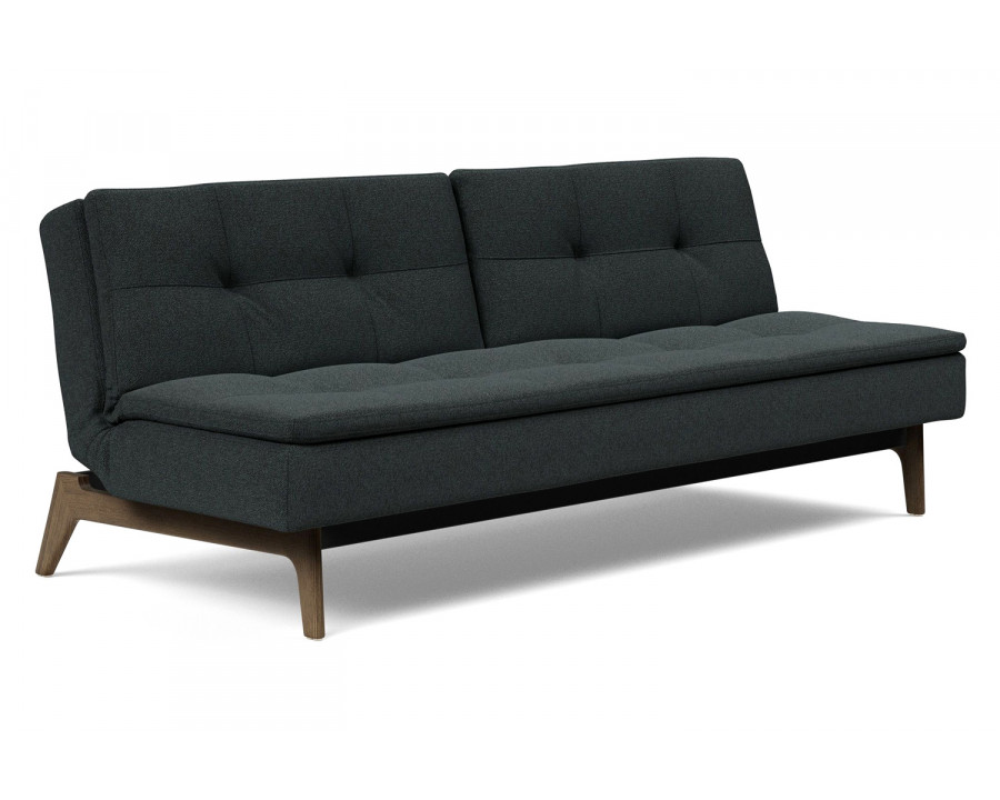 Innovation Living Dublexo Eik Sofa Bed Smoked Oak - 534 Bouclé Black Raven