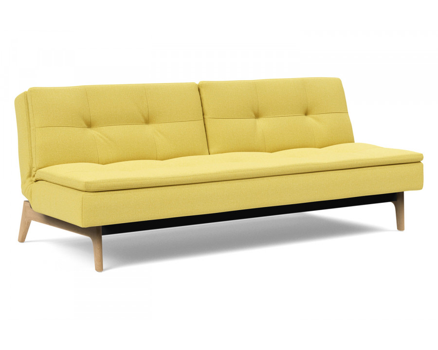 Innovation Living Dublexo Eik Sofa Bed Oak - 554 Soft Mustard Flower