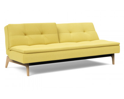 Innovation Living Dublexo Eik Sofa Bed Oak - 554 Soft Mustard Flower