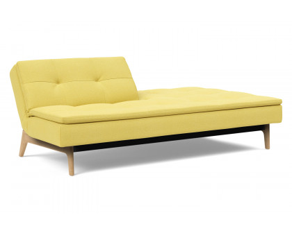 Innovation Living Dublexo Eik Sofa Bed Oak - 554 Soft Mustard Flower