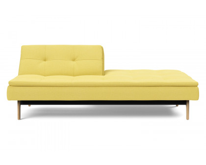 Innovation Living Dublexo Eik Sofa Bed Oak - 554 Soft Mustard Flower