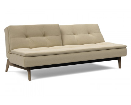 Innovation Living Dublexo Eik Sofa Bed Smoked Oak - 571 Vivus Dusty Sand