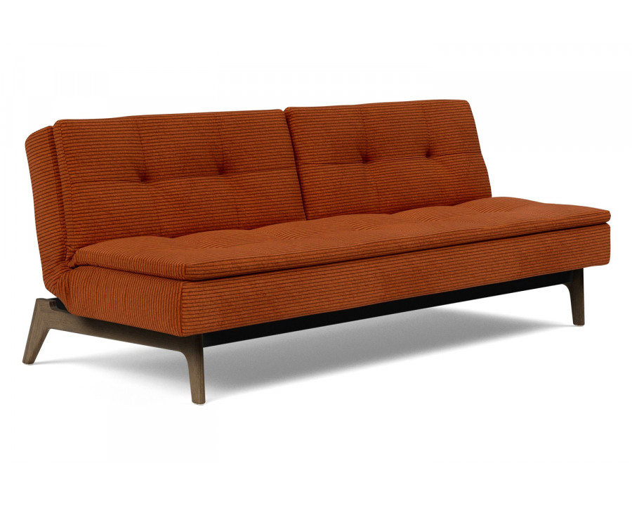 Innovation Living Dublexo Eik Sofa Bed Smoked Oak - 595 Corduroy Burnt Orange