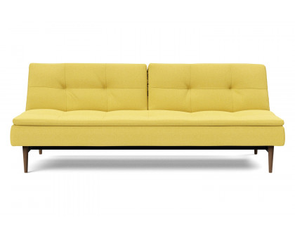 Innovation Living Dublexo Styletto Sofa Bed Dark Wood - 554 Soft Mustard Flower