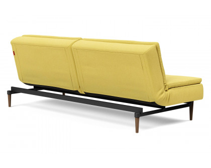 Innovation Living Dublexo Styletto Sofa Bed Dark Wood - 554 Soft Mustard Flower