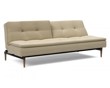 Innovation Living Dublexo Styletto Sofa Bed Dark Wood - 571 Vivus Dusty Sand