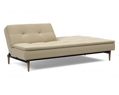 Innovation Living Dublexo Styletto Sofa Bed Dark Wood - 571 Vivus Dusty Sand