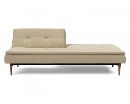 Innovation Living Dublexo Styletto Sofa Bed Dark Wood - 571 Vivus Dusty Sand