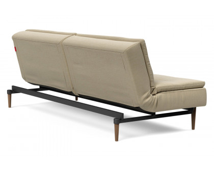 Innovation Living Dublexo Styletto Sofa Bed Dark Wood - 571 Vivus Dusty Sand