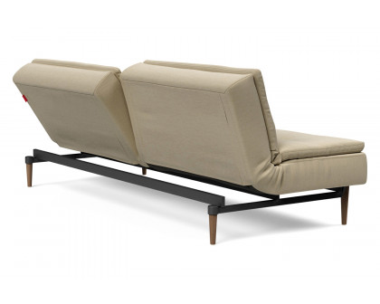 Innovation Living Dublexo Styletto Sofa Bed Dark Wood - 571 Vivus Dusty Sand