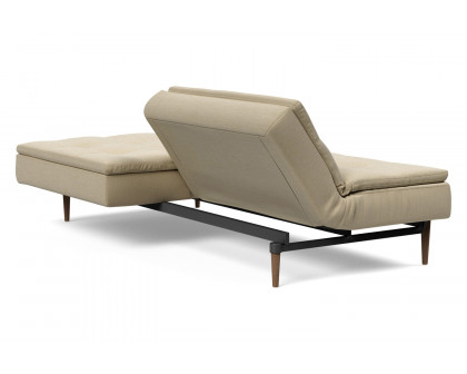 Innovation Living Dublexo Styletto Sofa Bed Dark Wood - 571 Vivus Dusty Sand