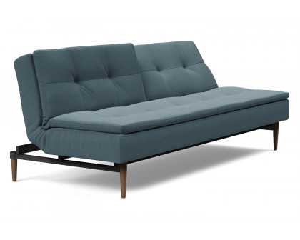 Innovation Living Dublexo Styletto Sofa Bed Dark Wood - 573 Vivus Dusty Blue