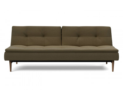 Innovation Living Dublexo Styletto Sofa Bed Dark Wood - 575 Vivus Dusty Olive