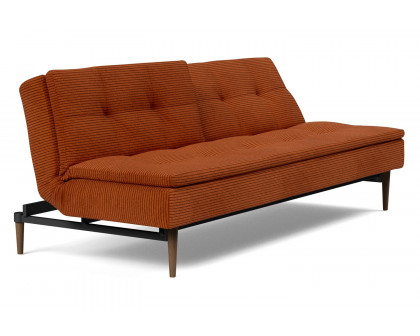 Innovation Living Dublexo Styletto Sofa Bed Dark Wood - 595 Corduroy Burnt Orange