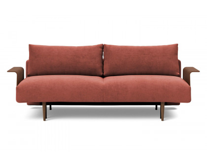 Innovation Living Frode Dark Styletto Sofa Bed Walnut Arms - 317 Cordufine Rust