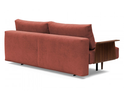 Innovation Living Frode Dark Styletto Sofa Bed Walnut Arms - 317 Cordufine Rust