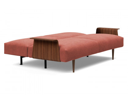 Innovation Living Frode Dark Styletto Sofa Bed Walnut Arms - 317 Cordufine Rust