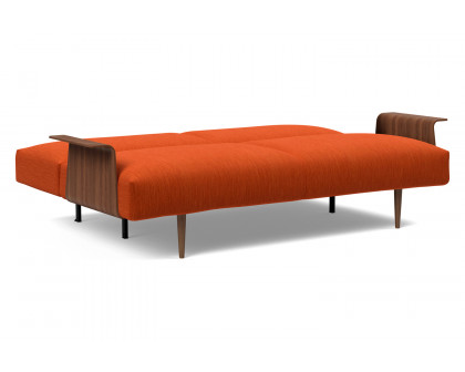 Innovation Living Frode Dark Styletto Sofa Bed Walnut Arms - 506 Elegance Paprika