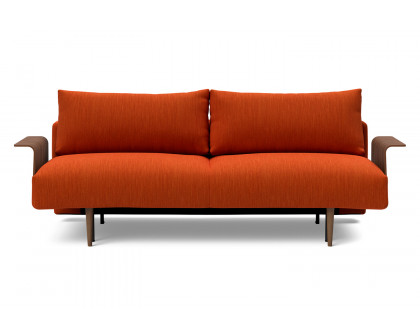 Innovation Living Frode Dark Styletto Sofa Bed Walnut Arms - 506 Elegance Paprika