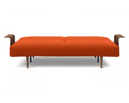 Innovation Living Frode Dark Styletto Sofa Bed Walnut Arms - 506 Elegance Paprika