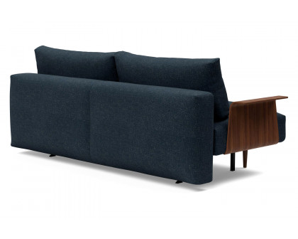 Innovation Living Frode Dark Styletto Sofa Bed Walnut Arms - 515 Nist Blue