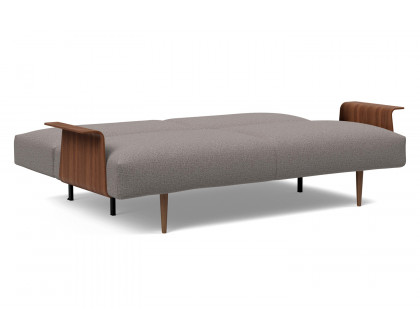 Innovation Living Frode Dark Styletto Sofa Bed Walnut Arms - 521 Mixed Dance Gray