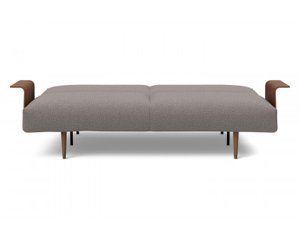 Innovation Living Frode Dark Styletto Sofa Bed Walnut Arms - 521 Mixed Dance Gray