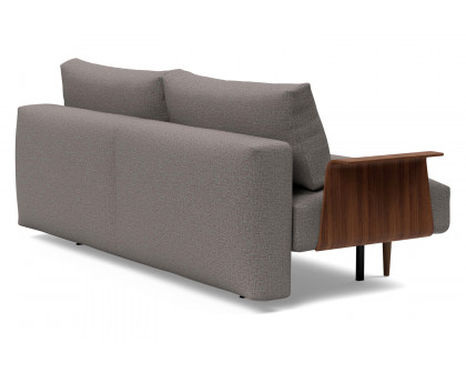 Innovation Living Frode Dark Styletto Sofa Bed Walnut Arms - 521 Mixed Dance Gray