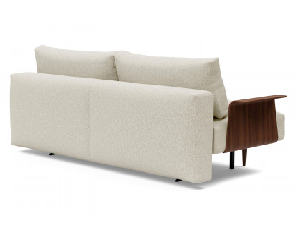 Innovation Living Frode Dark Styletto Sofa Bed Walnut Arms - 527 Mixed Dance Natural