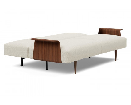 Innovation Living Frode Dark Styletto Sofa Bed Walnut Arms - 527 Mixed Dance Natural