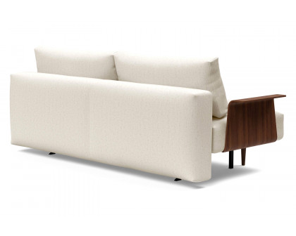 Innovation Living Frode Dark Styletto Sofa Bed Walnut Arms - 531 Bouclé Off White