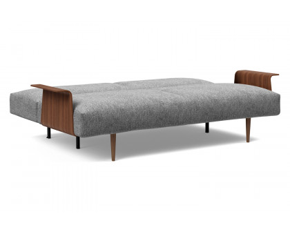 Innovation Living Frode Dark Styletto Sofa Bed Walnut Arms - 563 Twist Charcoal