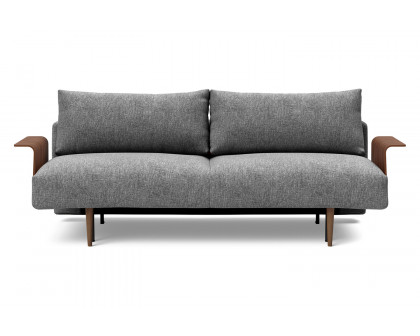 Innovation Living Frode Dark Styletto Sofa Bed Walnut Arms - 563 Twist Charcoal