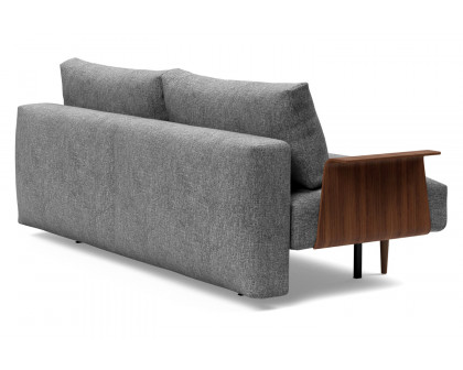 Innovation Living Frode Dark Styletto Sofa Bed Walnut Arms - 563 Twist Charcoal