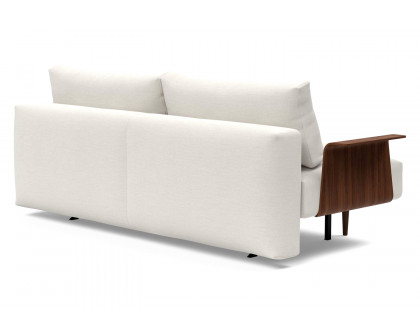 Innovation Living Frode Dark Styletto Sofa Bed Walnut Arms - 574 Vivus Dusty Off White