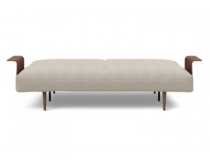 Innovation Living Frode Dark Styletto Sofa Bed Walnut Arms - 579 Kenya Gravel