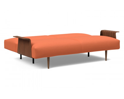 Innovation Living Frode Dark Styletto Sofa Bed Walnut Arms - 581 Argus Rust