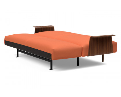 Innovation Living Frode Dark Styletto Sofa Bed Walnut Arms - 581 Argus Rust