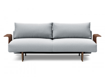 Innovation Living Frode Dark Styletto Sofa Bed Walnut Arms - 583 Argus Gray